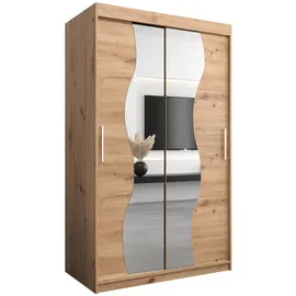 abiks möbel Schwebetürenschrank MADRYT 120 x 200 x 62 cm Eiche Artisan