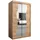 abiks möbel Schwebetürenschrank MADRYT 120 x 200 x 62 cm Eiche Artisan
