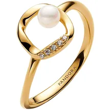Pandora Damenring mit Kleiner Perle Goldfarben, 60/19,1