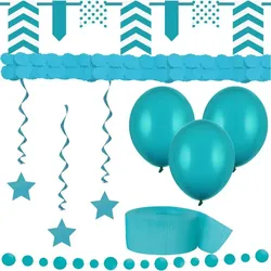 Partydeko türkis Geburtstag Deko Set Partyset türkise Party Artikel Dekoration Hochzeit