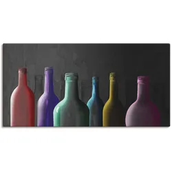 Artland Leinwandbild »Bunte Glasflaschen«, Getränke, (1 St.), auf Keilrahmen gespannt Artland Farbe Bild(er): bunt