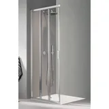 Kermi LIGA Eckeinstieg 3-teilig Gleittüren - Halbteil LI E3R/L 1850 BV: 975-1000 Silber Mattglanz ESG klar Clean