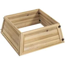 Homcom Weihnachtsbaumkragen Tannenholz, 65L x 65 cm Weihnachtsbaum Kragen aus Weihnachtsbaumkorb für Party, Weihnachten, Naturholz