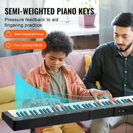 Vevor Kinderklavier Digitales Klavier 88 Tasten 1 schwarz