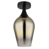 GLOBO Deckenleuchte Wohnzimmerlampe Glas gold Flurlampe schwarz H 30 cm