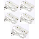 5 x G-L-T 4-Fach Schuko + Euro Mehrfachsteckdose Weiss Steckdosenleiste, Kabel 1,4m, Steckerleiste