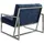 s-style möbel Loungesessel Tampa Samtstoff 84 x 81 x 89 cm Blau/Silber