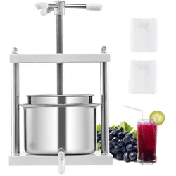 VEVOR Obstweinpresse Manuelle Presse Weinherstellung 5L Edelstahl Obstmühle