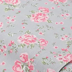 Baumwollstoff Rosen "Mona", grau-color