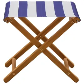 vidaXL Liegestuhl 2 pcs Massives Eukalyptus Holz 2 St. blau/weiß