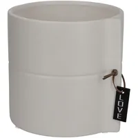 Kadax Übertopf Keramikübertopf, Blumentopf, Blumenkübel, 13 cm, Grau -
