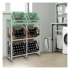 CLP Getränkekistenständer Standregal 116 x 91 x 31 cm Chrom