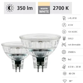 EGLO LED-Reflektorlampe MR16 2,8 W GU5.3 warmweiß 2 St.