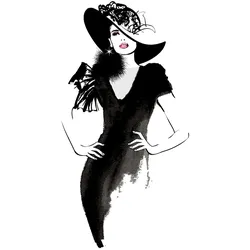 Poster LÜTTENHÜTT "Skizze Hollywood", schwarz (farbe bild(er): schwarz), B:30cm H:40cm T:0,2cm, Papier, Bilder, HD Premium Druck