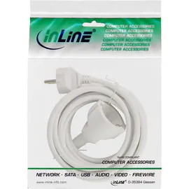 InLine Schutzkontakt-Verlängerung ST / BU, weiß, 1m
