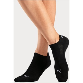 Puma Unisex Sneaker-Socken, Vorteilspack - Cushioned, Frottee-Sohle, Logo, einfarbig Schwarz 43-46