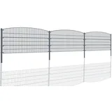 Aileenstore Doppelstabmattenzaun 200 x 200 cm Grau/Stahl