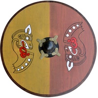 Battle-Merchant Wikinger Rundschild, aus Holz, mit nordischem Pferdemotiv - Schild - Wikingerschild
