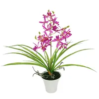 I.GE.A. Kunstorchidee I.GE.A. "Künstliche Orchidee mit Topf", pink (dunkelrosa), B:35cm H:40cm L:30cm, Polyester, Kunstpflanzen, Dekoblume Kunstblume 40cm mit Blätter und Luftwurzeln im Topf Blume