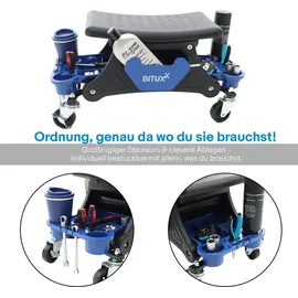 BITUXX Rollhocker Stahl 69x26x34 cm schwarz mit Rollen