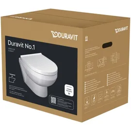 Duravit No. 1 Wand-WC Set Compact mit WC-Sitz Weiß hochglanz