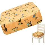 Sitzerhöhung Stuhl Kind, Waschbar Zerlegbar Tragbare Sitzerhöhung Pad, Baby Kind Sitzkissen Quadrat Kleinkinder Esszimmerstuhl ErhöHen Pad mit 2 Sicherheitsschnalle, 36x32x9cm