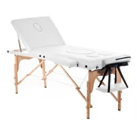 Quirumed Massageliege für Schwangere, klappbar, 194 x 70 cm, weiße Farbe, Holz, Kunstleder, Loch für Bauch, Loch für Gesicht, Abnehmbarer Kopf, bis 150 kg