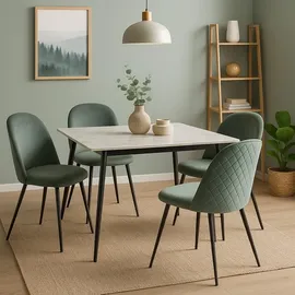 moebel-direkt-online möbel direkt online 4-Fuß-Esstisch mit großer Steinplatte 140x80 cm