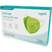 EUROPAPA® 20x FFP2 Grün Atemschutzmaske 5-Lagen Staubschutzmasken einzeln Verpackt