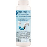 Rohrreiniger RohrRakete 1 Kg Profi Abflussreiniger kraftvoll gegen Verstopfungen I Abfluss Reiniger für Dusche, Küche, Toilette I Abflussfrei I HERRLAN-Qualität