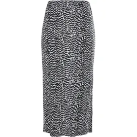 VIVANCE Midirock Damen Animalprint Schwarz/Weiß 46