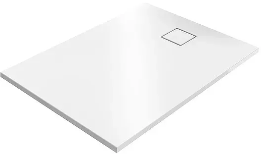 Duschwanne Hüppe EasyFlat 1200 x 52 x 800 mm, Mineralguss, Ablauf kurze Seite, weiß - EF0204055