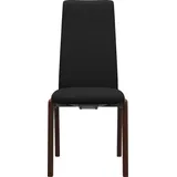 Polsterstuhl STRESSLESS "Laurel", schwarz (schwarz dinamica, walnuss), B:57cm H:105cm T:60cm, Microfaser DINAMICA (88% Polyester, 12% Polyurethan), Stühle, Polsterstuhl, High Back, Größe M, mit abgerundeten Beinen in Walnuss