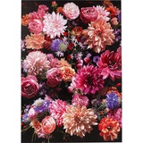 Kare Design Bild Touched Flower Bouquet, Pink, Baumwollleinwand, Massivholz Rahmen, handgemalte Details mit Acrylfarbe, Flowerprint, 200x140x3,5cm