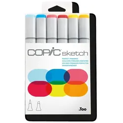 Layoutmarker Copic Sketch 6er Set Grundfarben