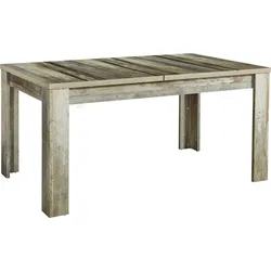 Esstisch INNOSTYLE "BONANZA", braun (driftwood nachbildung, driftwood nachbildung, driftwood nachbildung), B:160cm H:76cm T:90cm, Holzwerkstoff, Tische, Synchronauszug, 2 Erweiterungsplatten a 40 cm innenliegend gelagert