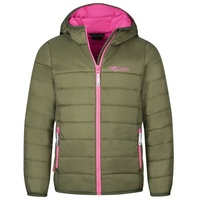 TROLLKIDS Mädchen Steppjacke Eikefjord Dunkle Olive/Hellmagenta, olivgrün|magentapink 158-164cm 13-14J