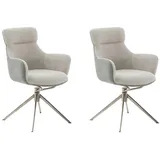 MCA Furniture Esszimmerstuhl Pelion Polyester grau 2er Set