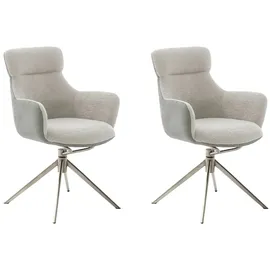 MCA Furniture Esszimmerstuhl Pelion Polyester grau 2er Set