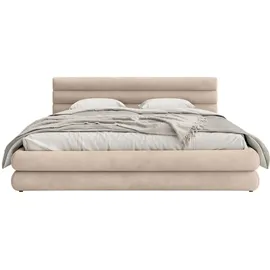 Selsey Polsterbett mit Bettkasten – beige ¦ Maße (cm): B: 200 H: 90