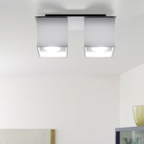 ETC Shop Deckenstrahler modern Designer Küchenlampen Strahler 2 flammig Aufbauleuchte weiß, Aluminium, 2x GU10, LxH 26 cm