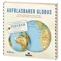 Moses 82326 Fernweh Aufblasbarer Globus | Weltkarte, Blau