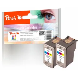Peach C38 C 2 Druckköpfe 2*col ersetzt Canon CL-38C*2, 2146B001 für z.B. Canon Pixma IP 1800, Canon Pixma IP 1900, Canon Pixma IP 2500
