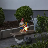 StarTrading LED Solar Gartenzwerg mit Schwimmring Gartenfigur Gartendeko 23cm
