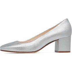 Pumps HENRY STEVENS "Audrey P50 Businessschuh", Damen, Gr. 36, silber, Leder, klassisch, Schuhe, High Heels Damen Leder handgefertigt, Damenpumps