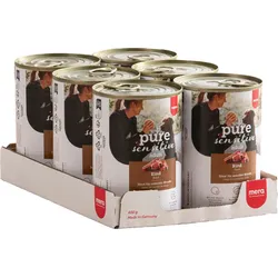 mera Pure Sensitive Rind Nassfutter für Hunde | Besonders für sensible Hunde geeignet | Hundefutter | Ohne Getreide 2.4 kg