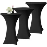 luxuskollektion 6er-Set Grau Stretch Stehtischhusse Ø60-65cm Spandex