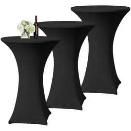 luxuskollektion 6er-Set Grau Stretch Stehtischhusse Ø60-65cm Spandex