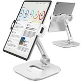 AboveTEK ipad Ständer Faltbar Tablet Ständer 4-11" Tablet Halter Schwarz 360°Swivel Halter Handy Ständer für Tablet iPad Pro Mini iPhone Kindle POS Büro Küche (WEIß)