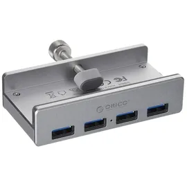 ORICO USB 3.0 Hub 4 Port, Aluminium SuperSpeed Daten hub Mit Extra Netzteilanschluss Port für Desktop Computer, MacBook, MacBook Air/Pro/Mini(Silber)